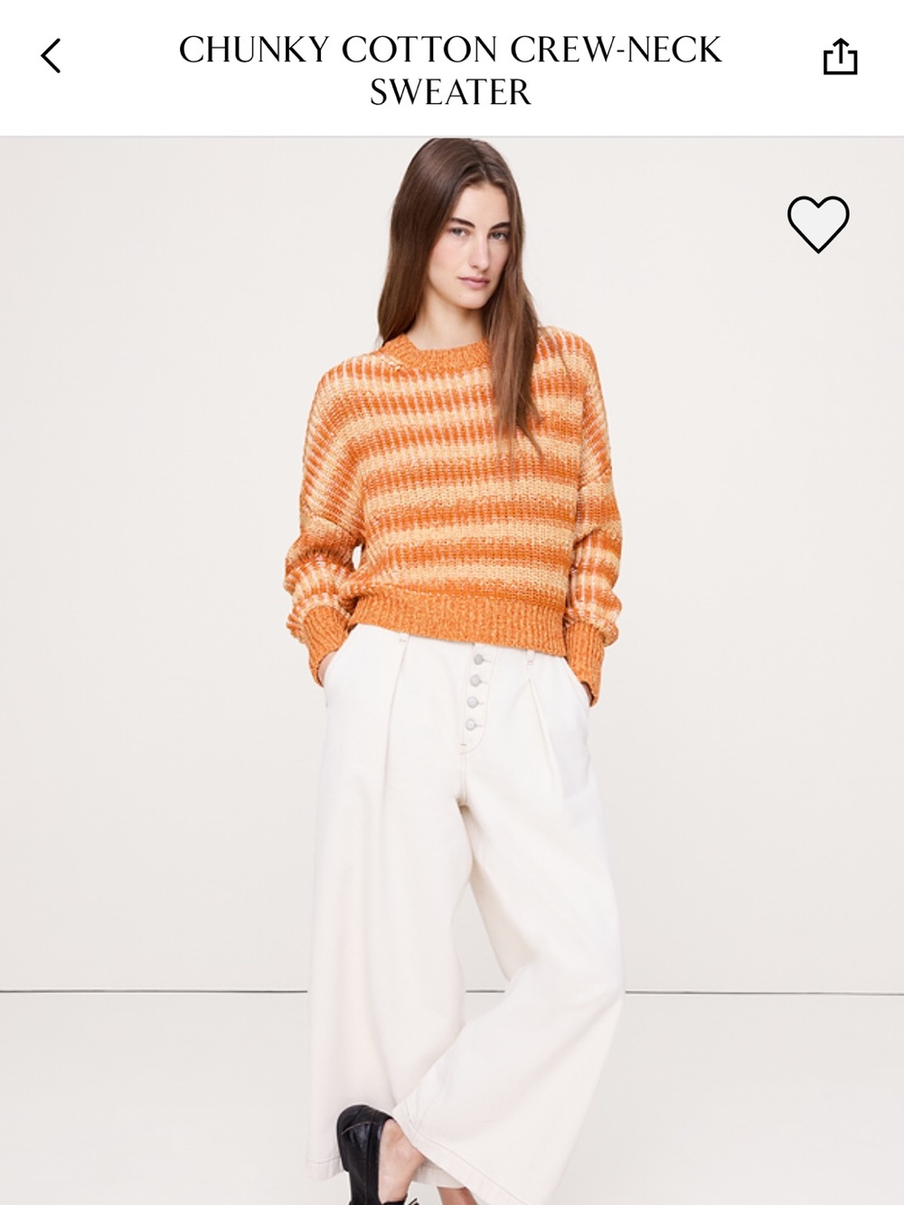 Banana Republic Striped Crewneck Sweater in Burnt Orange and Cream NWT